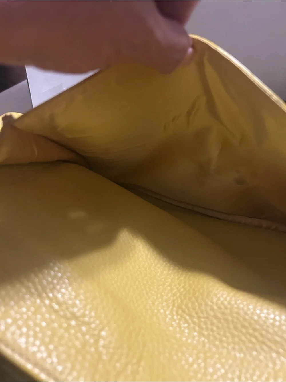 Pulicati Yellow Leather Satchel Handbag